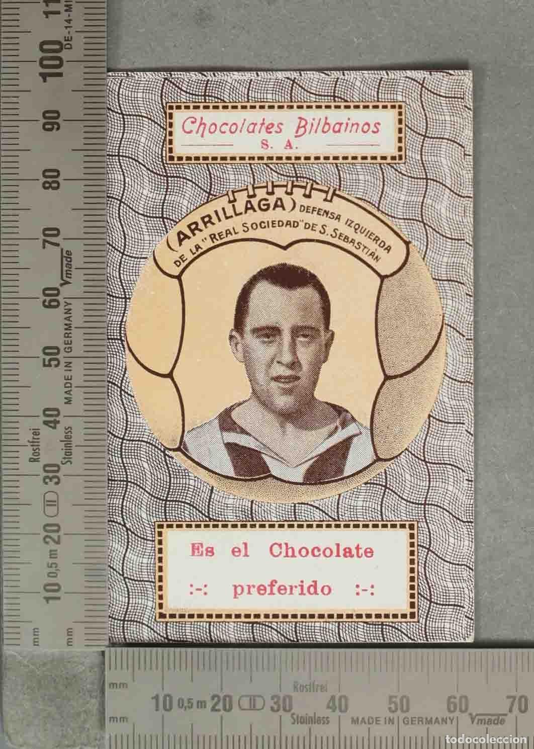 Cromos de f&uacute;tbol: CROMO. Chocolates Bilbainos - Arrillaga - Real Sociedad de San Sebastian