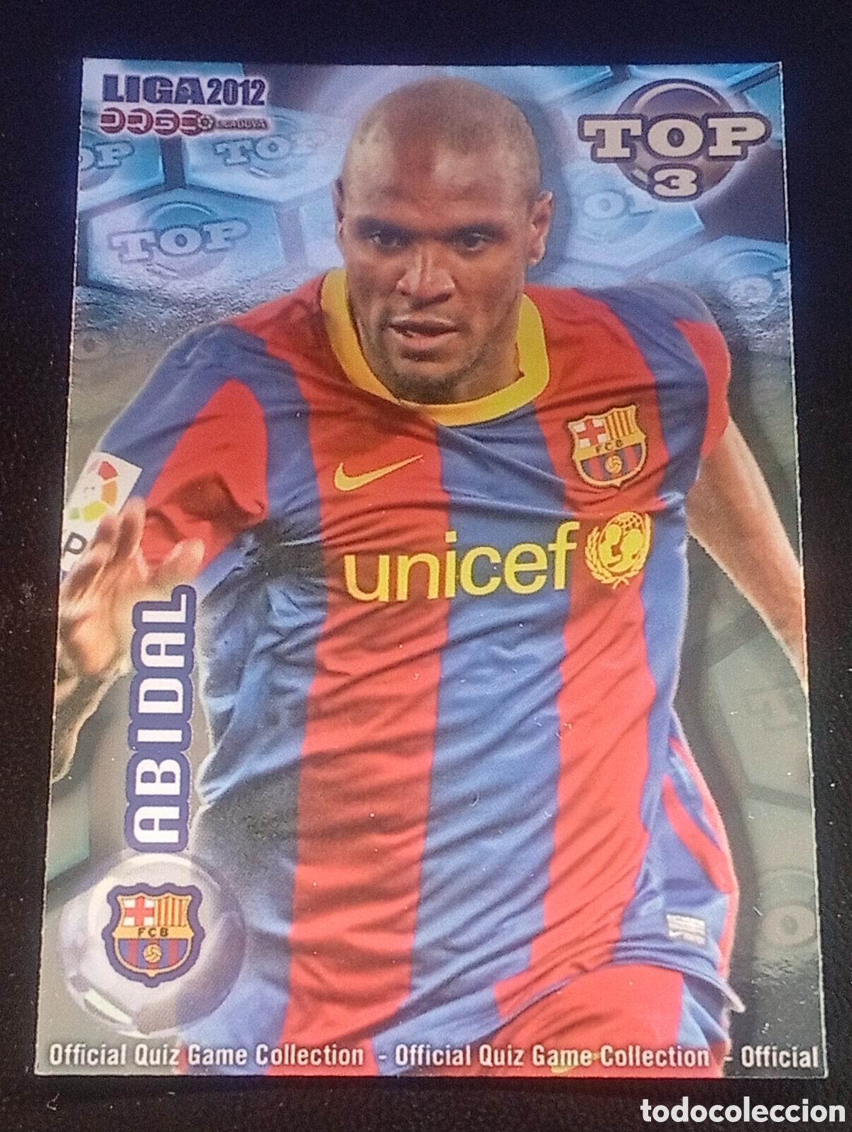 Cromos de f&uacute;tbol: 577 brillo azul liso ABIDAL BARCELONA MUNDICROMO 2012 2013 13 CROMO CARDS PANINI MEGACRACKS TOPPS