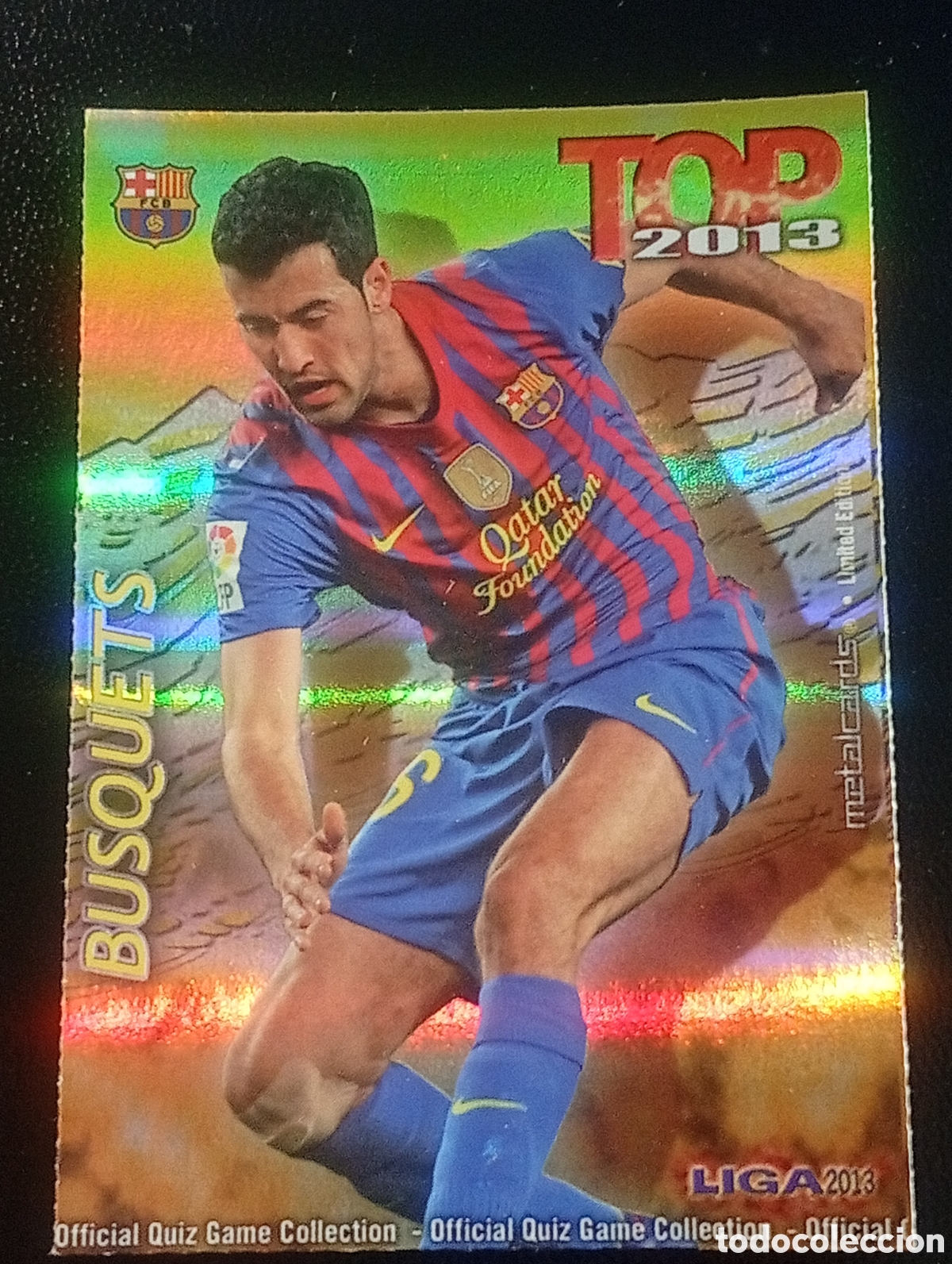 Cromos de f&uacute;tbol: 587 brillo rayas dorado BUSQUETS BARCELONA MUNDICROMO 2012 2013 12 13 CROMOS CARDS ADRENALYN TOPPS