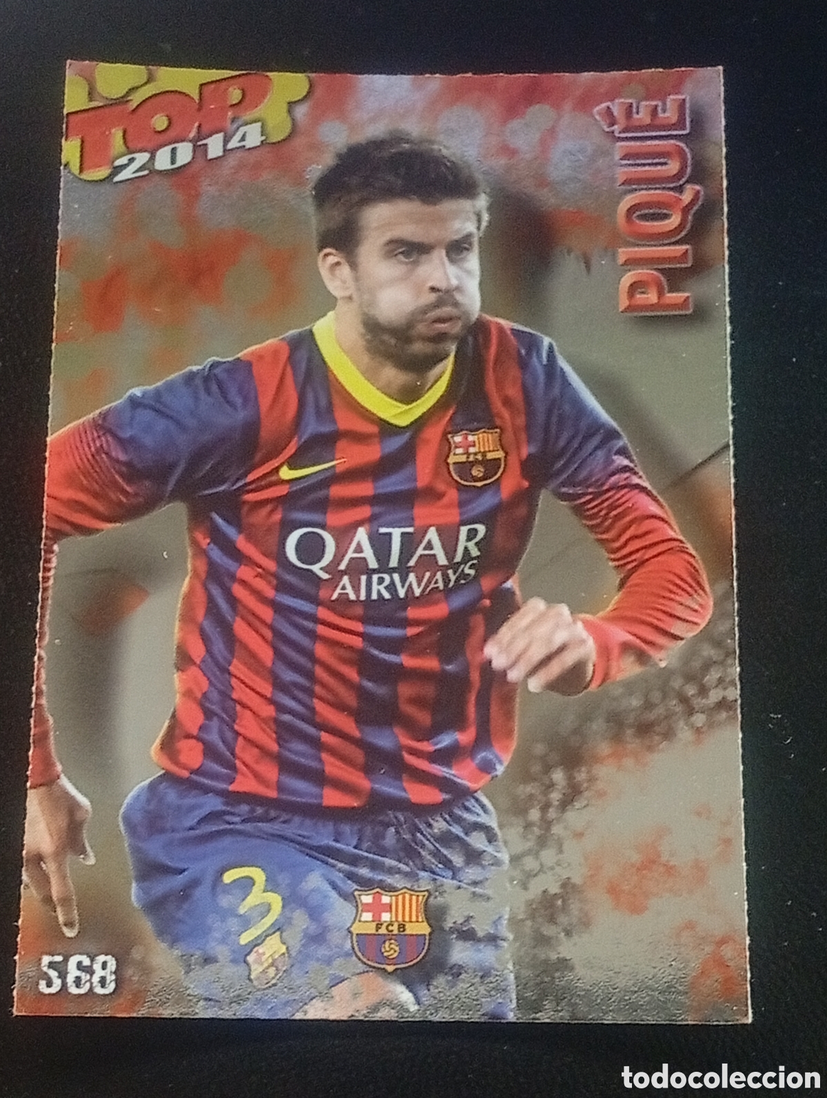 Cromos de f&uacute;tbol: 568 brillo rojo liso PIQU&Eacute; BARCELONA MUNDICROMO 2013 2014 13 14 CROMOS CARDS PANINI MEGACRACKS TOPPS