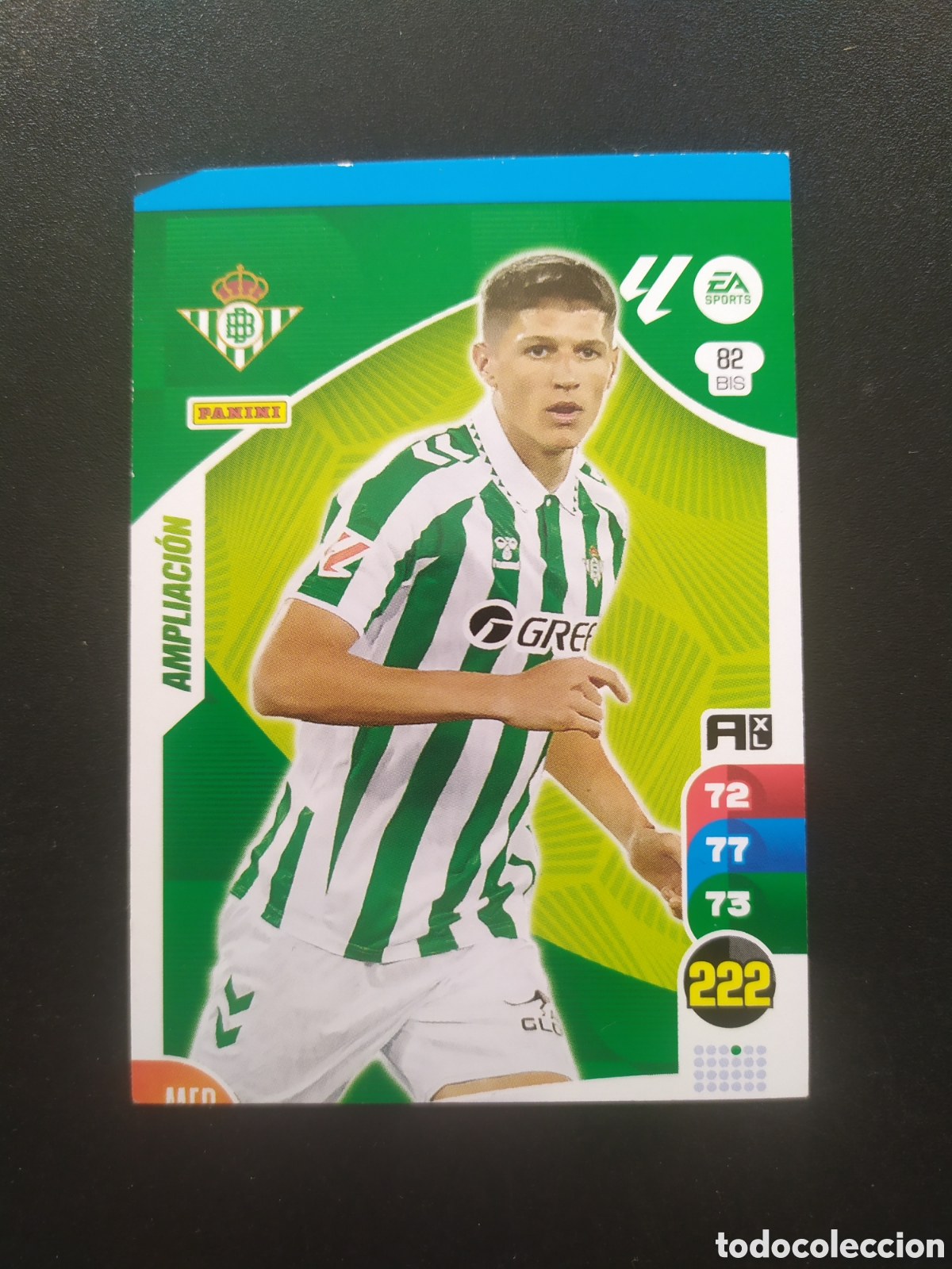 Cromos de f&uacute;tbol: Adrenalyn 2024 2025 24 25 panini Altimira ampliaci&oacute;n error corte n&deg; 82 bis Real Betis