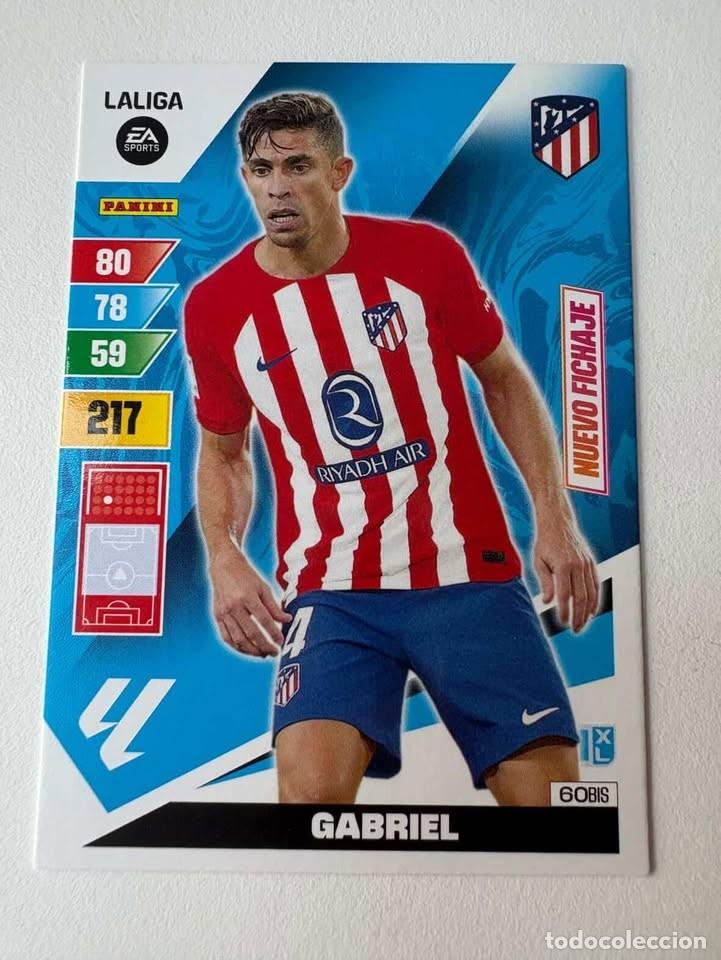 Football Stickers: Carta Gabriel Nuevo Fichaje Atl&eacute;tico De Madrid 60bis Adrenalyn 2023-24
