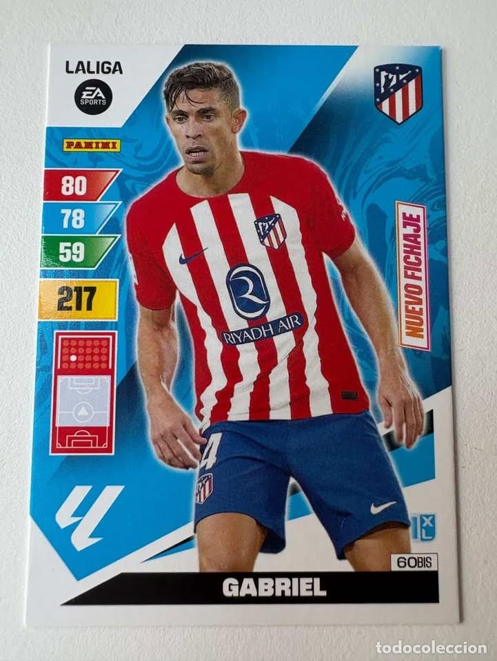 Football Stickers: Carta Gabriel Nuevo Fichaje Atl&eacute;tico De Madrid 60bis Adrenalyn 2023-24