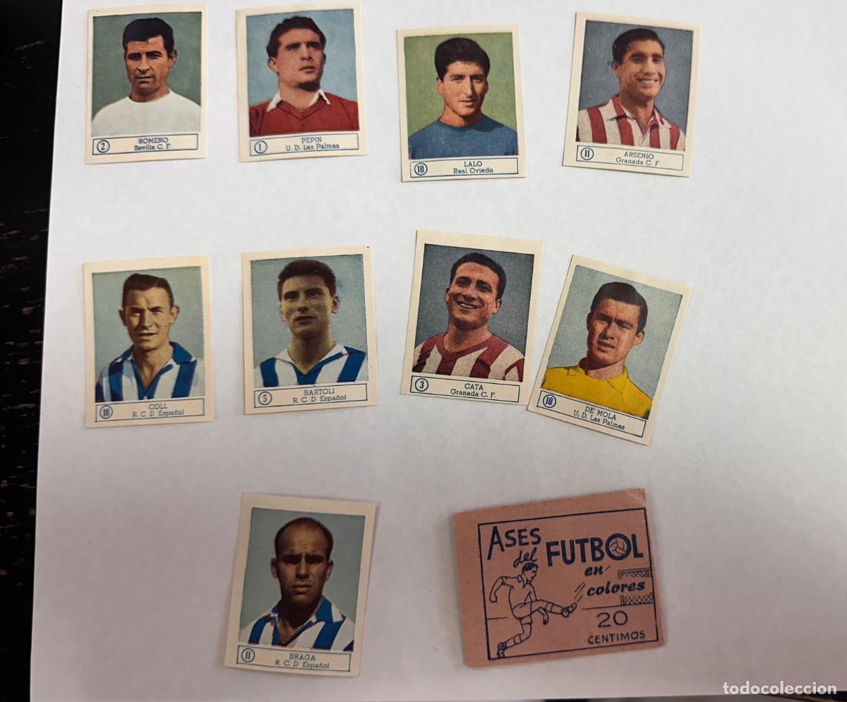 Cromos de f&uacute;tbol: Lote 9 Card Ases del Futbol A&ntilde;os 40 60 Sobre Vacio