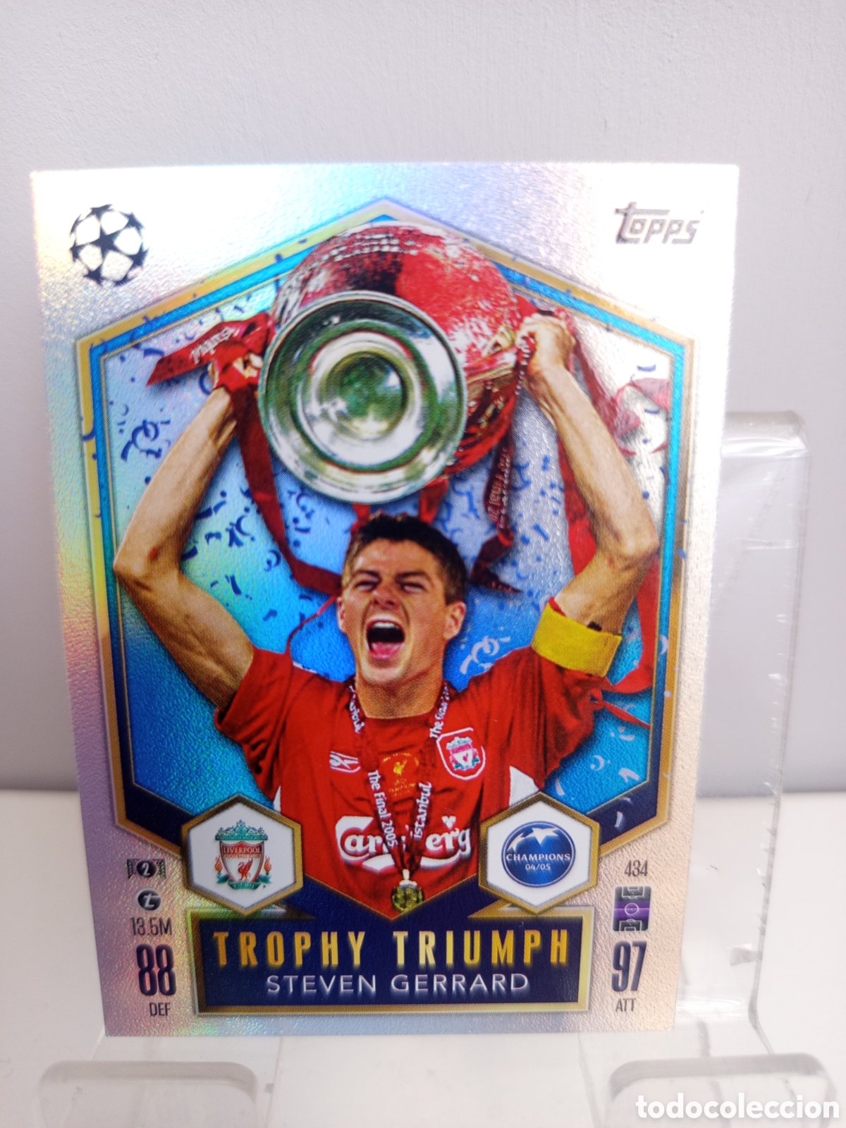 Cromos de f&uacute;tbol: ❇️ CROMO ⚽ GERRARD LIVERPOOL 434 TROPHY TRIUMPH 04 05 24 25 MATCH ATTAX CHAMPIONS LEAGUE TOPPS ❇️