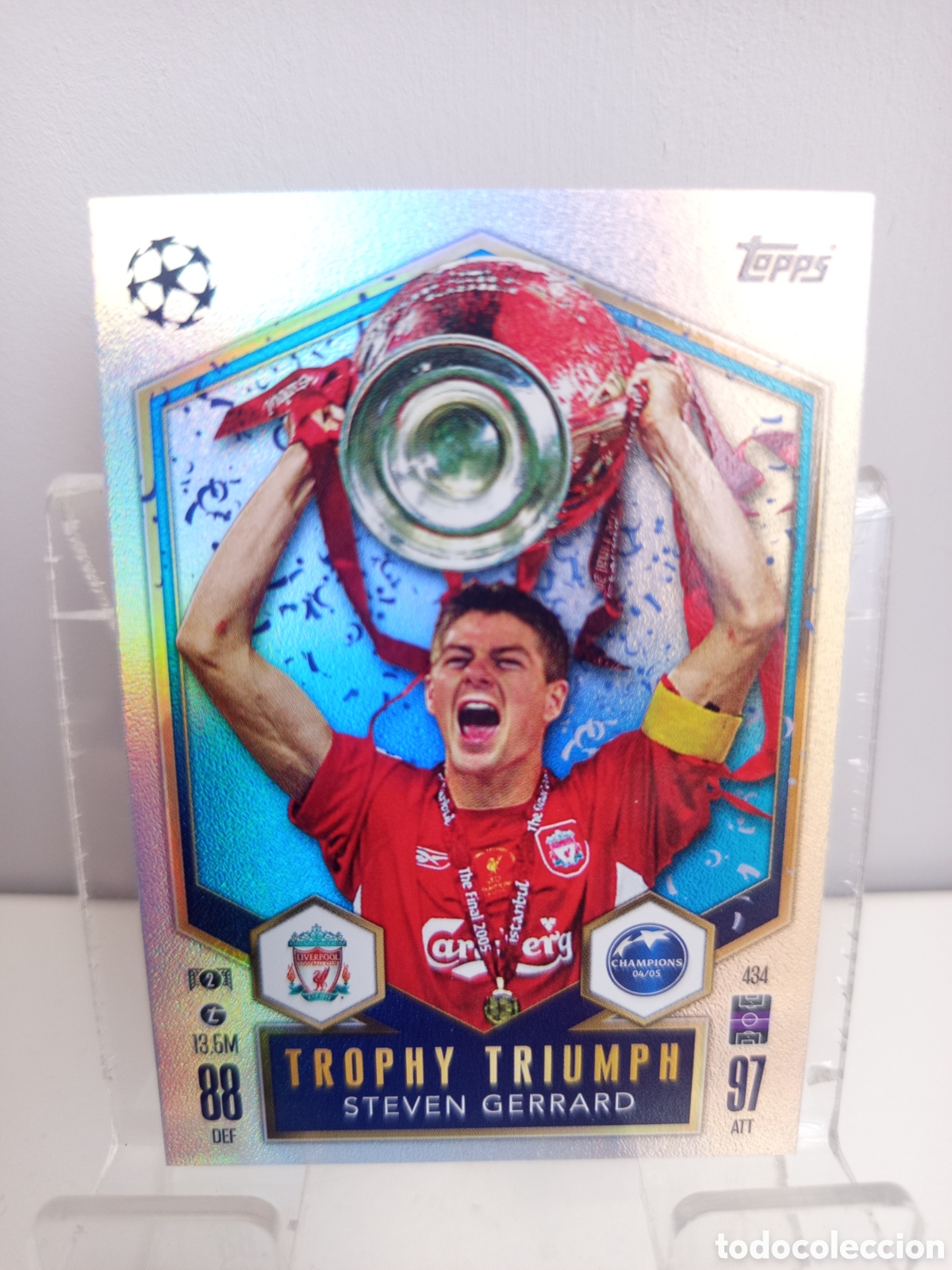 Cromos de f&uacute;tbol: ❇️ CROMO ⚽ GERRARD LIVERPOOL 434 TROPHY TRIUMPH 04 05 24 25 MATCH ATTAX CHAMPIONS LEAGUE TOPPS ❇️