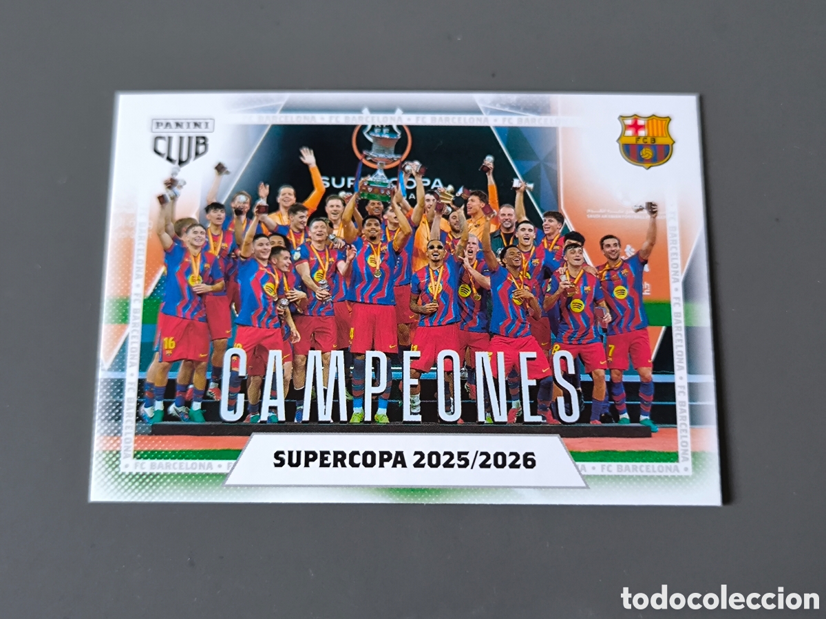 Cromos de f&uacute;tbol: CAMPEONES 5 supercopa 25/26 FC Barcelona Panini Club 2026