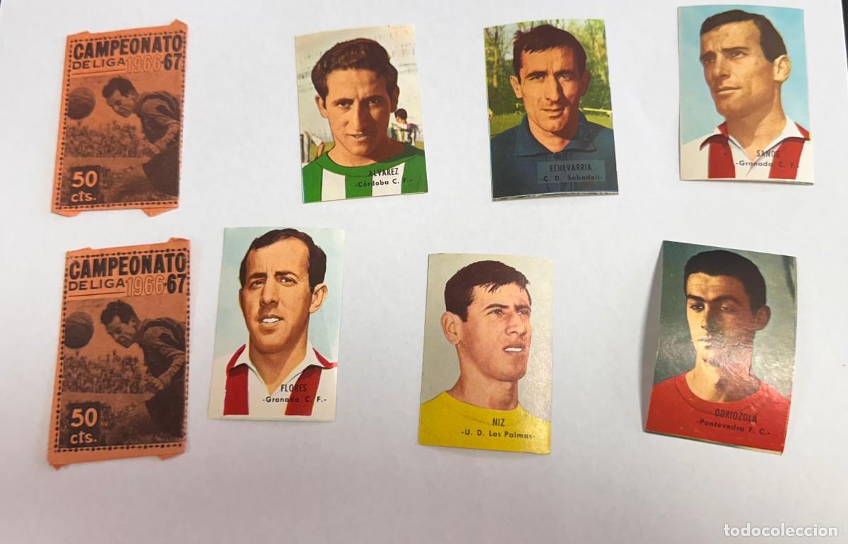 Cromos de f&uacute;tbol: Lote 6 Cromos Campeonato Liga 1966 67 Dos Sobres Vacios
