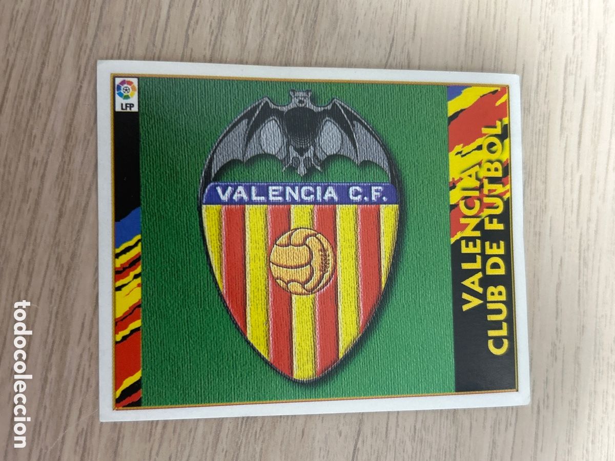 Fu&szlig;ball-Sticker: ESCUDO VALENCIA LIGA ESTE 1997 1998 97 98 NUNCA PEGADO SIN PEGAR