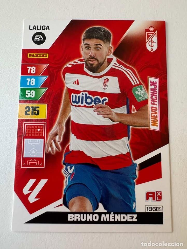 Figurine di Calcio: Carta Bruno M&eacute;ndez Nuevo Fichaje Granada 186bis Adrenalyn 2023-24