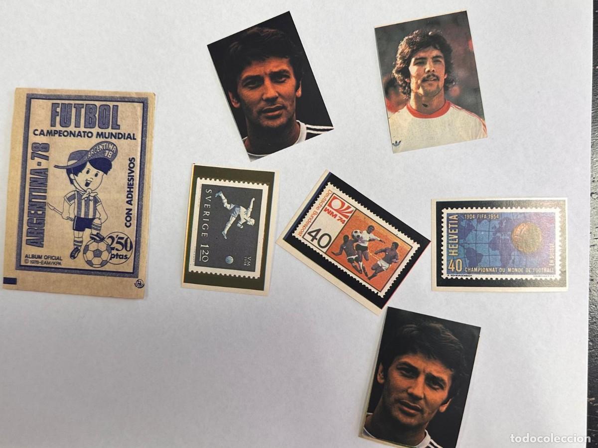 Cromos de f&uacute;tbol: Lote 6 Cromos con adhesivos Ruiz Romero Campeonato Mundial Futbol Aregentina 1978