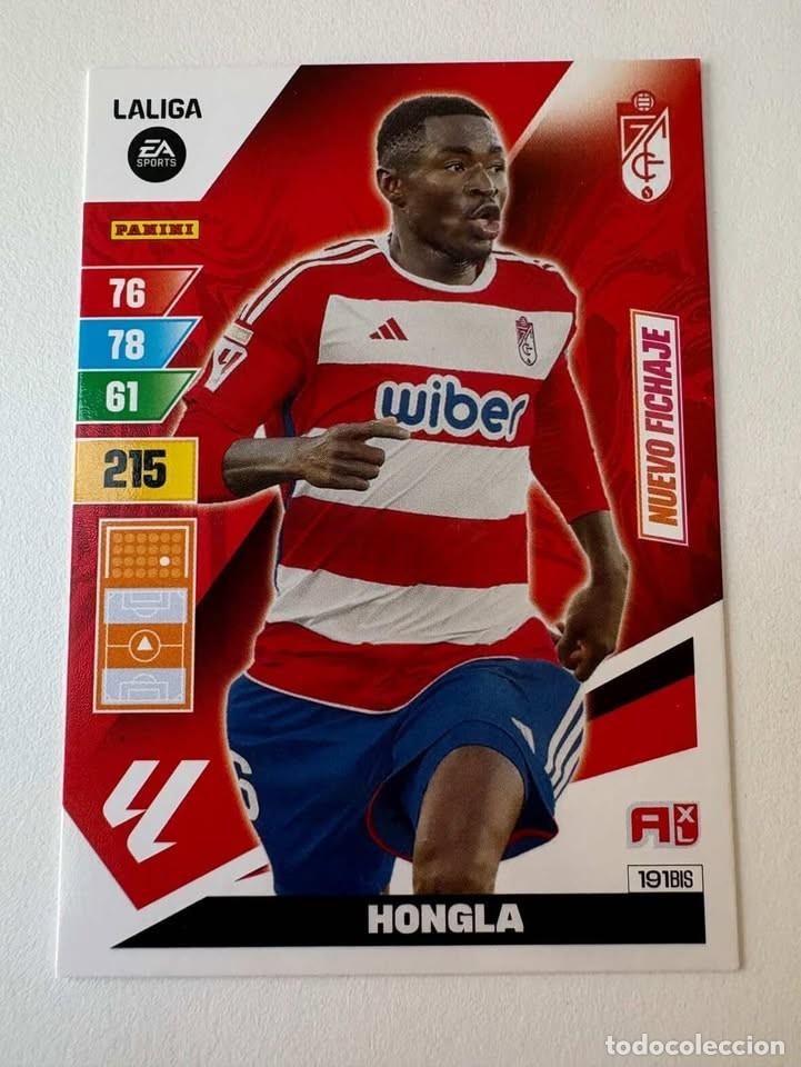 Cromos de f&uacute;tbol: Carta Hongla Nuevo Fichaje Granada 191bis Adrenalyn 2023-24