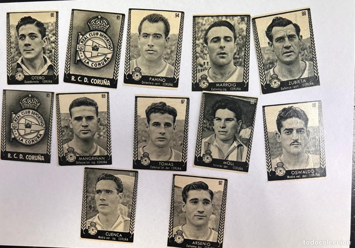 Cromos de f&uacute;tbol: Lote 12 Cromos Ases de Futbol 1953 Coru&ntilde;a