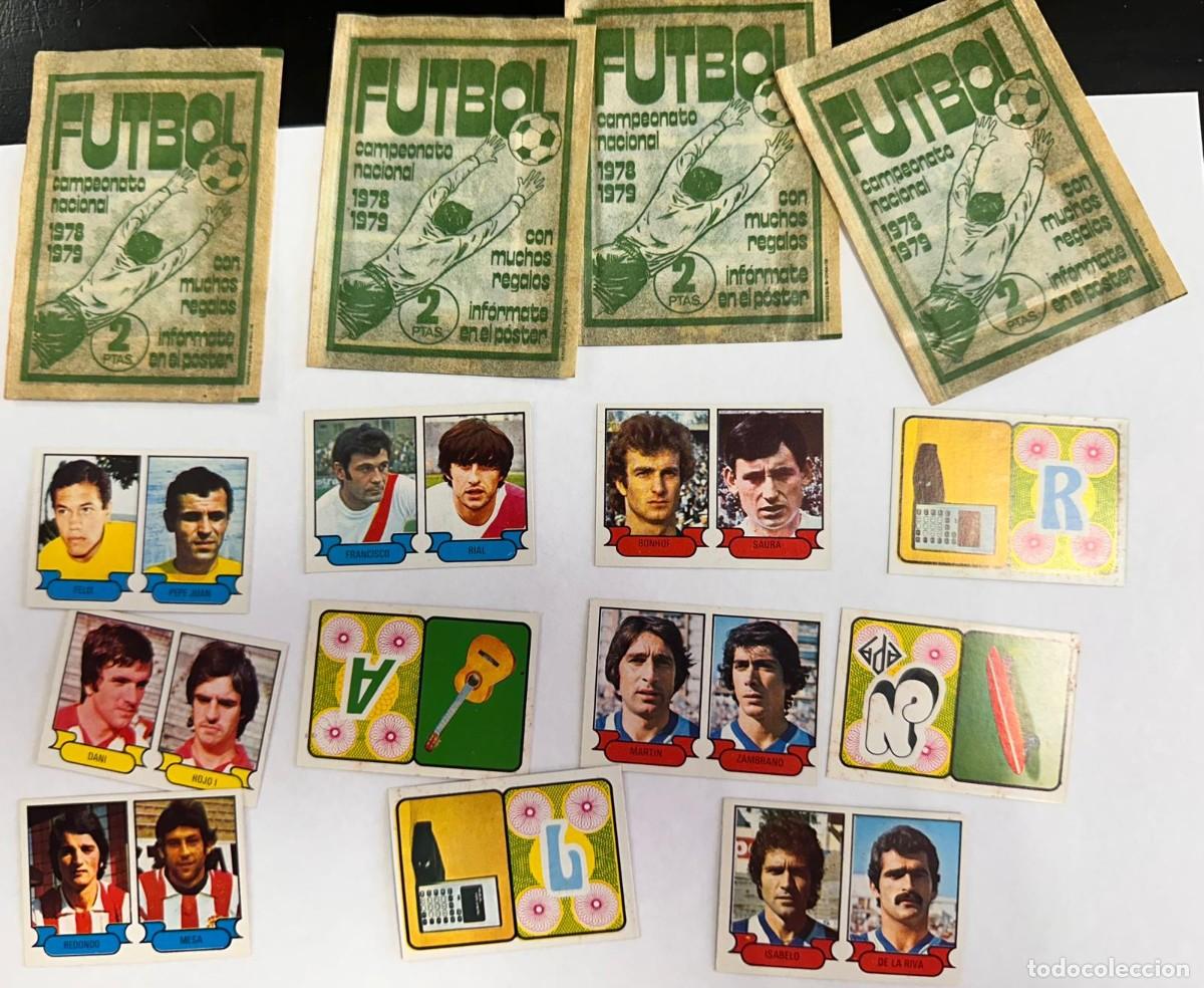 Cromos de f&uacute;tbol: Lote 11 Cromos 4 Sobres abiertos Campeonato Nacional de Futbol 1978 79