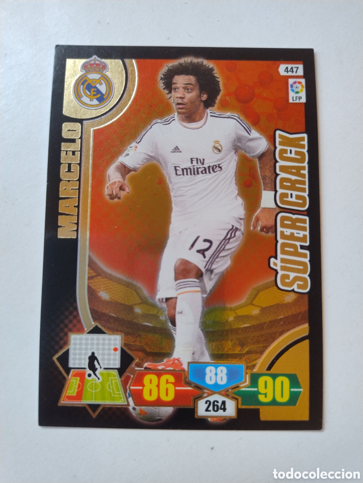 Cromos de f&uacute;tbol: 447 - Marcelo - Real Madrid - Adrenalyn XL Liga 2013 - 2014 Super Crack