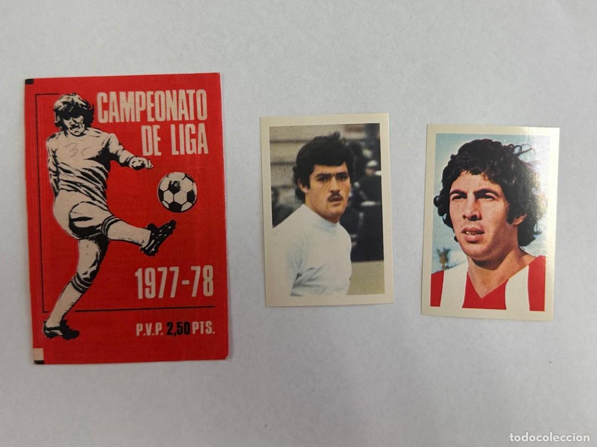 Cromos de f&uacute;tbol: Lote 2 Cromos Sobre Abierto Campeonato de Liga 1977 78