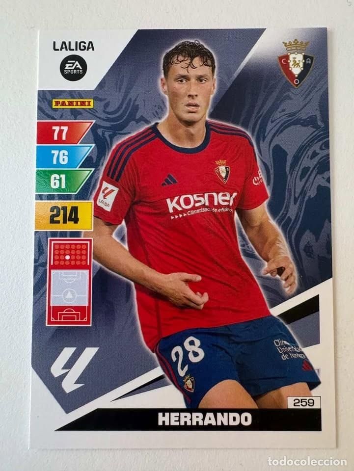 Cromos de f&uacute;tbol: Carta Herrando Osasuna 259 Adrenalyn 2023-24