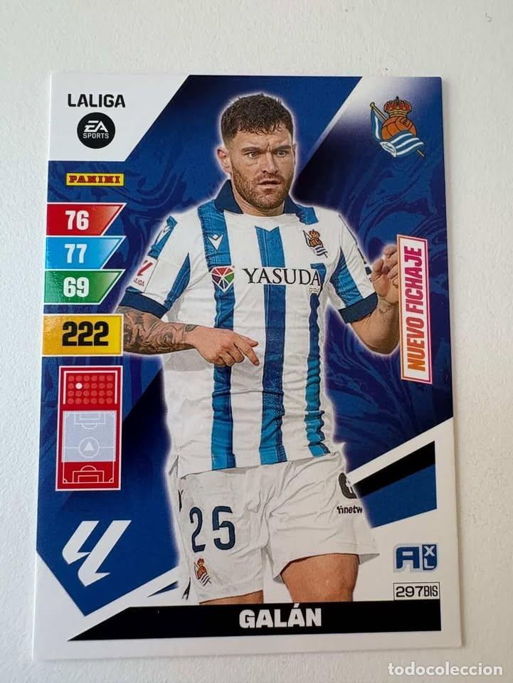 Cromos de f&uacute;tbol: Carta Gal&aacute;n Nuevo Fichaje Real Sociedad 297bis Adrenalyn 2023-24