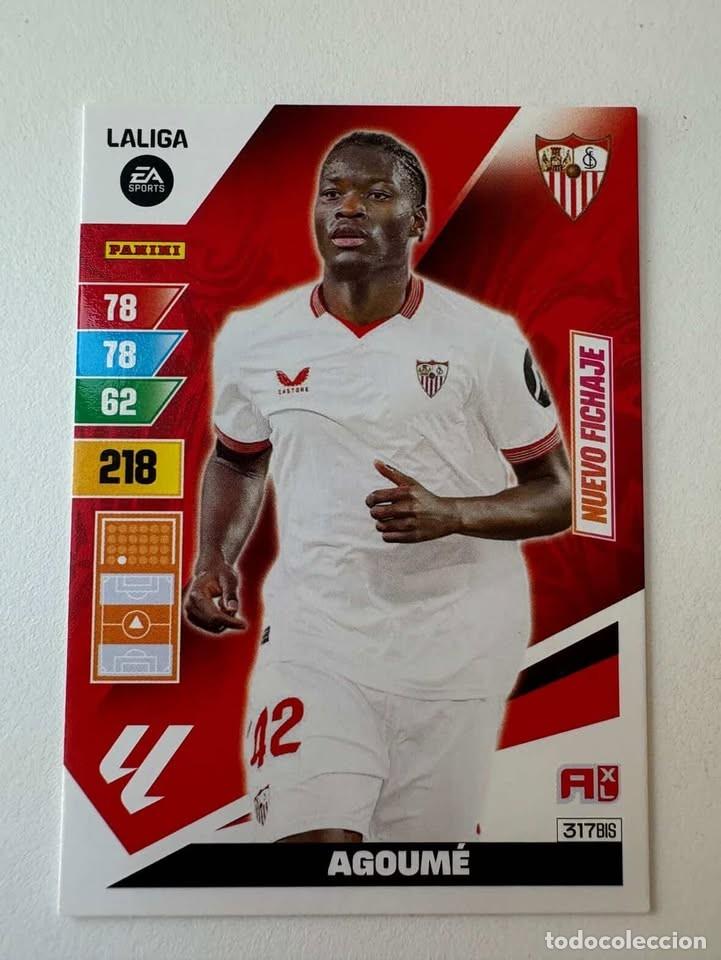 Cromos de f&uacute;tbol: Carta Agoum&eacute; Nuevo Fichaje Sevilla 317bis Adrenalyn 2023-24