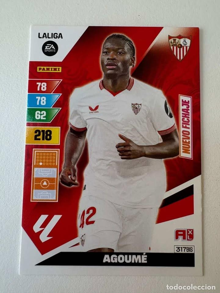 Cromos de f&uacute;tbol: Carta Agoum&eacute; Nuevo Fichaje Sevilla 317bis Adrenalyn 2023-24