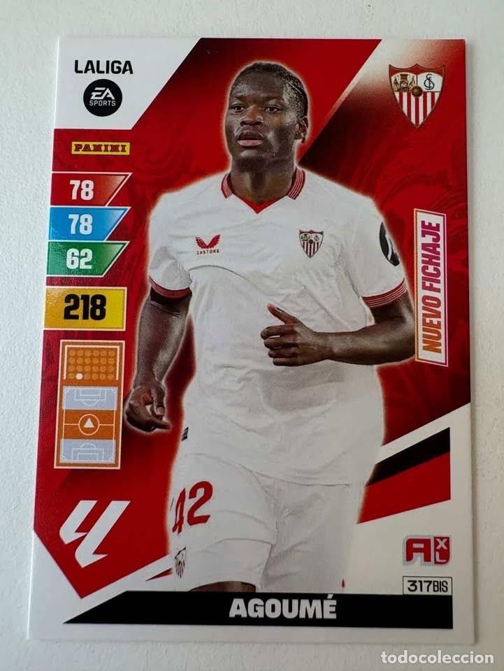 Cromos de f&uacute;tbol: Carta Agoum&eacute; Nuevo Fichaje Sevilla 317bis Adrenalyn 2023-24