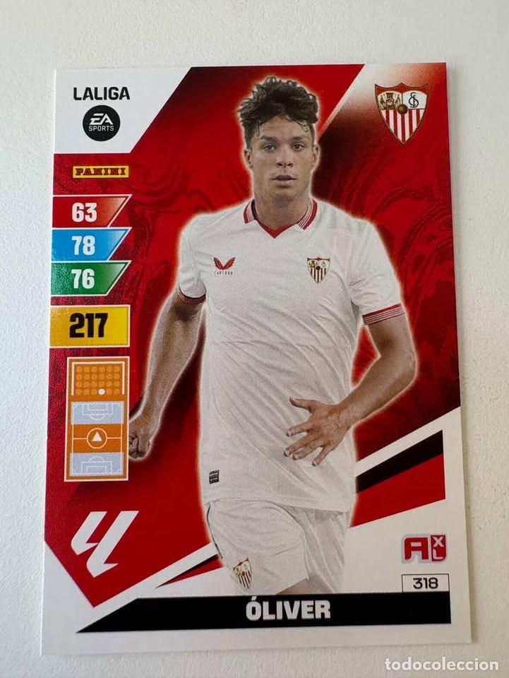 Cromos de f&uacute;tbol: Carta &Oacute;liver Torres Sevilla 318 Adrenalyn 2023-24
