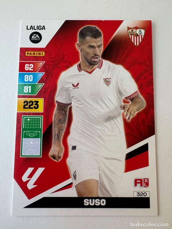 Cromos de f&uacute;tbol: Carta Suso Sevilla 320 Adrenalyn 2023-24