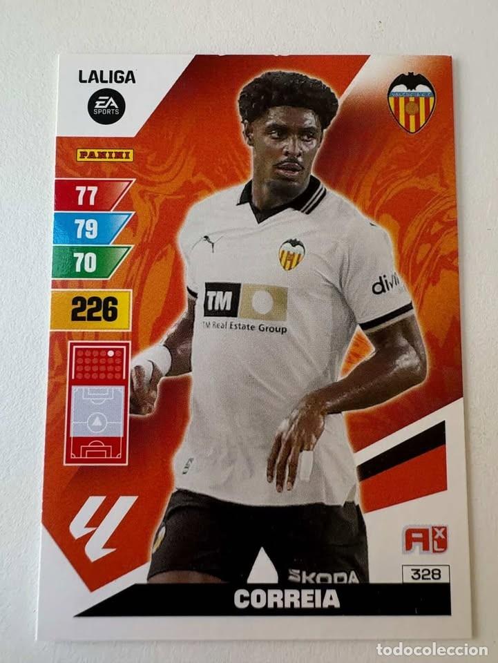 Cromos de f&uacute;tbol: Carta Correia Valencia 328 Adrenalyn 2023-24