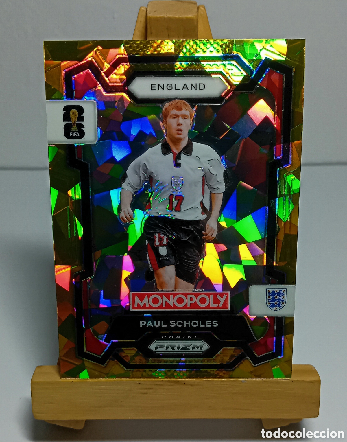 Cromos de f&uacute;tbol: PAUL SCHOLES 2026 INGLATERRA MONOPOLY GOLD CRACKED ICE PRIZM PANINI.