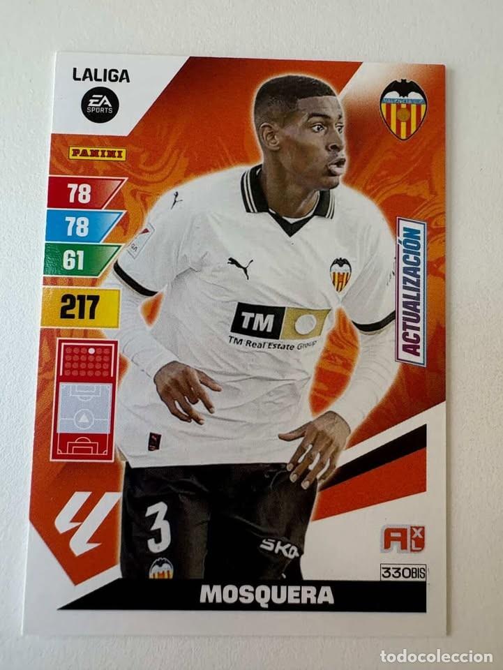 Cromos de f&uacute;tbol: Carta Mosquera Valencia 330bis Adrenalyn 2023-24