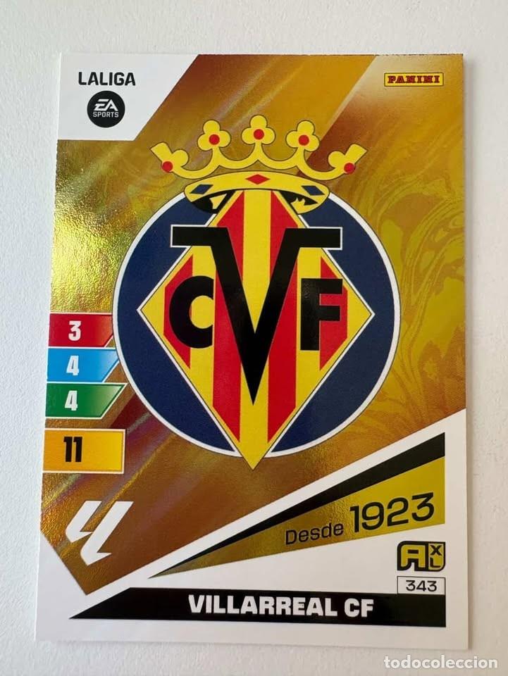 Cromos de f&uacute;tbol: Carta Escudo Villareal 343 Adrenalyn 2023-24