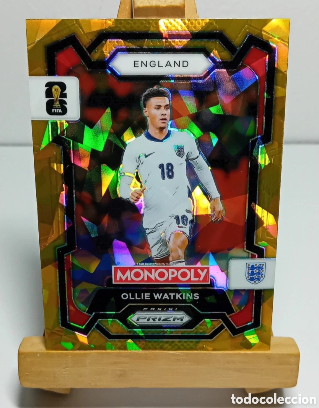 Cromos de f&uacute;tbol: OLLIE WATKINS 2026 INGLATERRA MONOPOLY GOLD CRACKED ICE PRIZM PANINI.