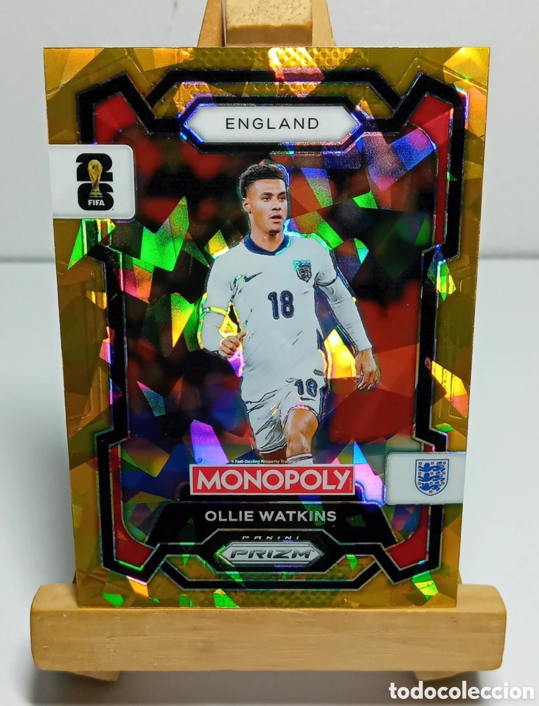 Cromos de f&uacute;tbol: OLLIE WATKINS 2026 INGLATERRA MONOPOLY GOLD CRACKED ICE PRIZM PANINI.
