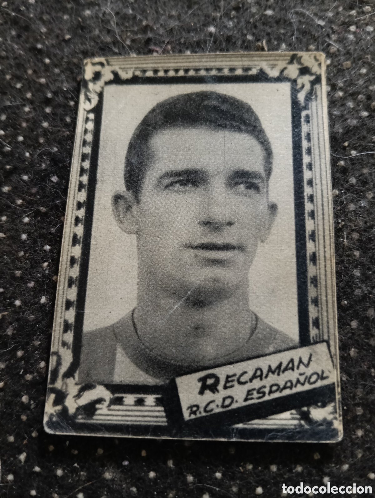 Cromos de f&uacute;tbol: DECIO RECAMAN - REAL CLUB DEPORTIVO ESPA&Ntilde;OL - CROMO LIGA 1959 1960 - ALBUM FHER DISGRA, sin pegar, e
