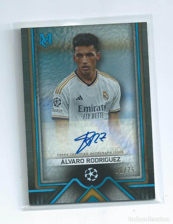 Cromos de f&uacute;tbol: TOPPS MUSEUM COLLECTION CHAMPIONS 2023- 24 AUTOGRAFO ORIGINAL ALVARO RODRIGUEZ (REAL MADRID