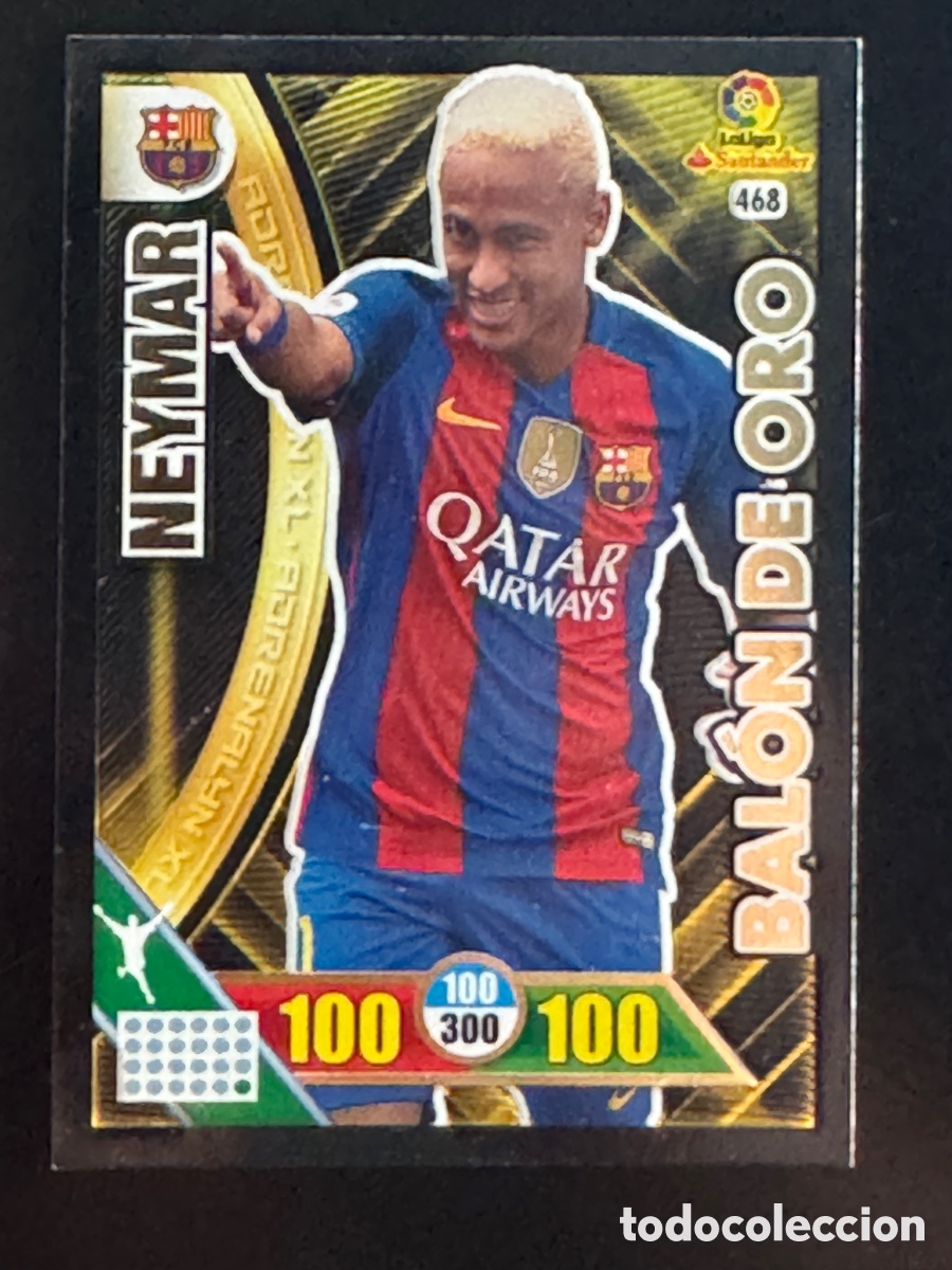 Cromos de f&uacute;tbol: Neymar Barcelona Bal&oacute;n de Oro Adrenalyn 2016/17