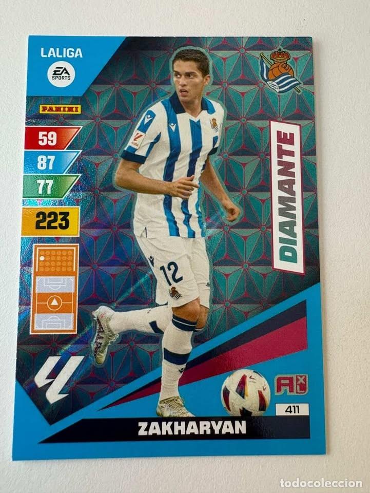 Cromos de f&uacute;tbol: Carta Zakharyan Real Sociedad Diamante 411 Adrenalyn 2023-24