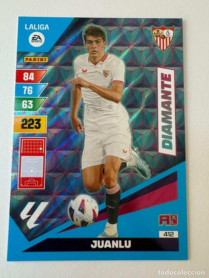 Cromos de f&uacute;tbol: Carta Juanlu Sevilla Diamante 412 Adrenalyn 2023-24