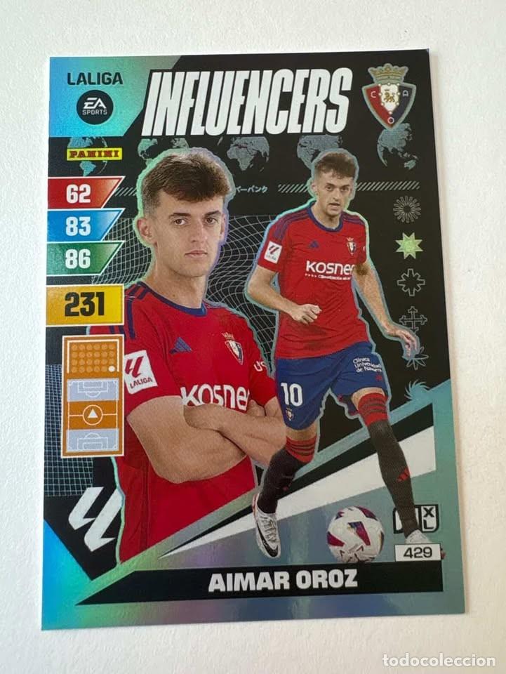 Cromos de f&uacute;tbol: Carta Aimar Oroz Osasuna Influencers 429 Adrenalyn 2023-24