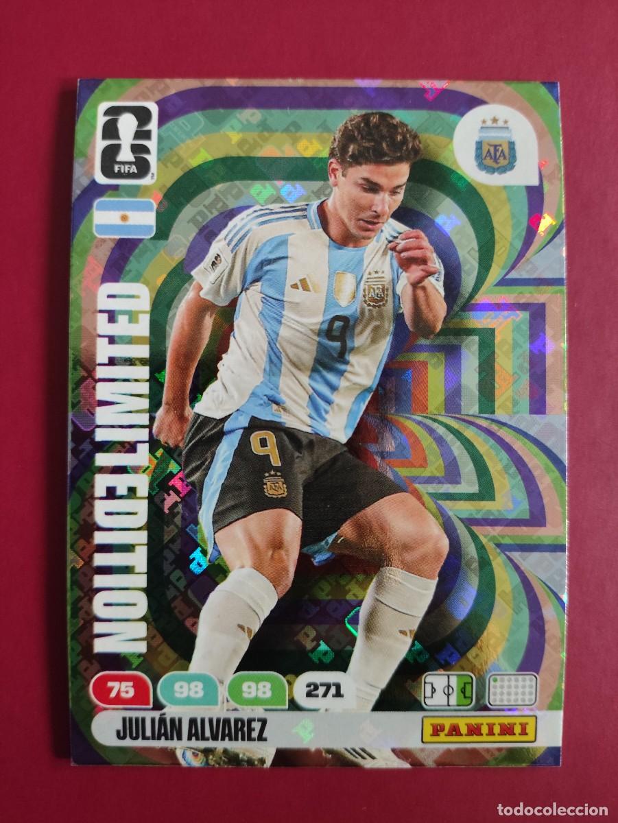 Fu&szlig;ball-Sticker: JULI&Aacute;N &Aacute;LVAREZ ARGENTINA LIMITED EDITION FIFA WORLD CUP 2026 ADRENALYN PANINI