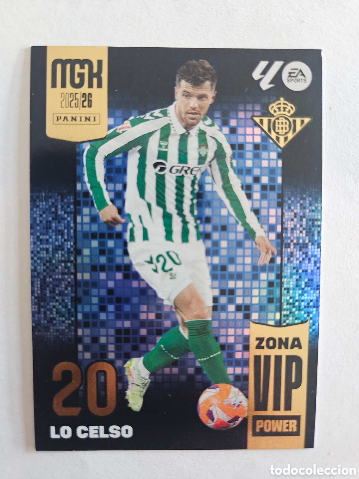 Cromos de f&uacute;tbol: P401 P 401 LO CELSO BETIS ZONA VIP POWER MEGACRACKS 2025 2026 25 26