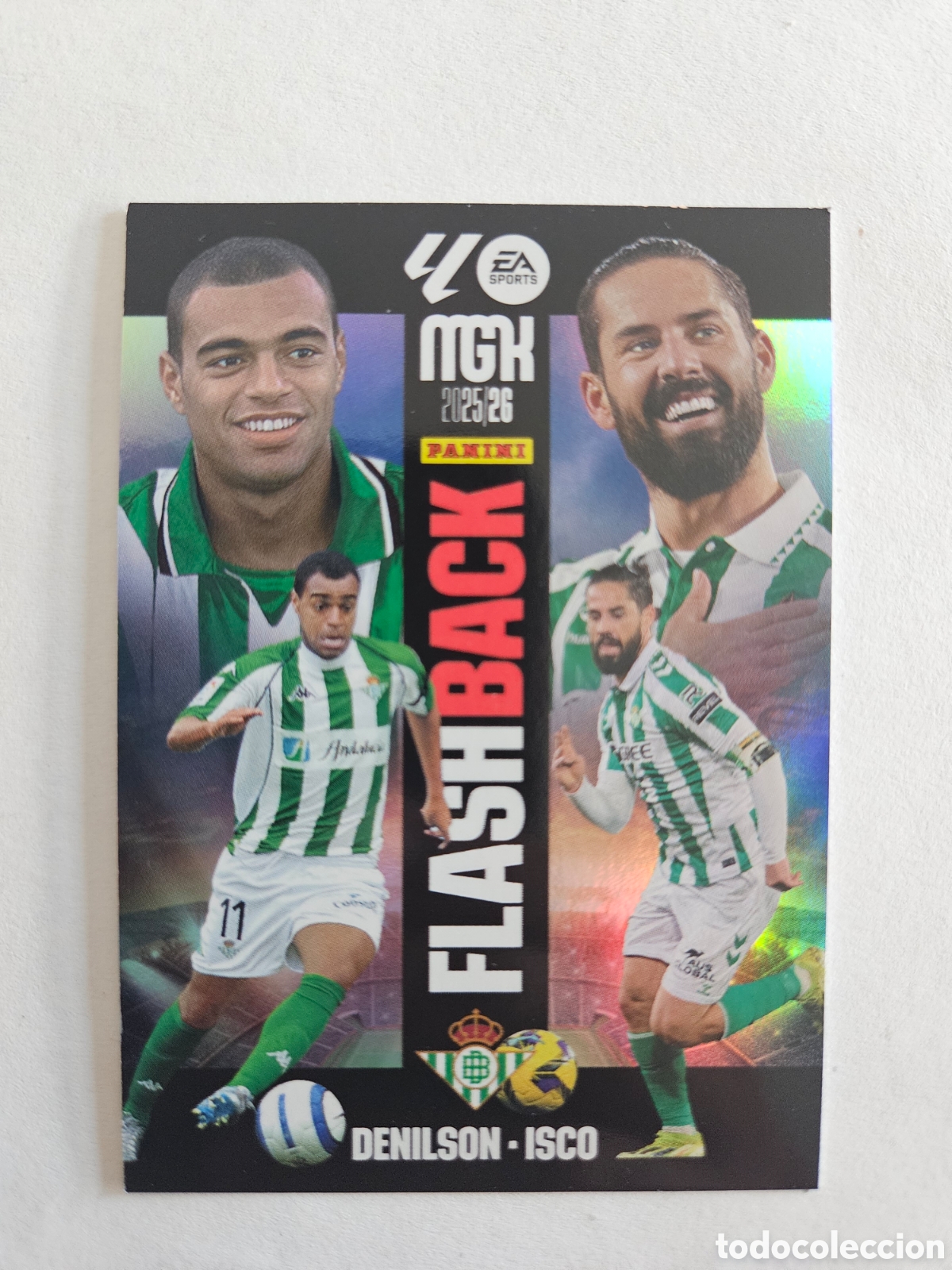 Cromos de f&uacute;tbol: 426 ISCO DENILSON FLASH BACK BETIS 25 26 MGK 2025 2026 MEGACRACKS NUEVO