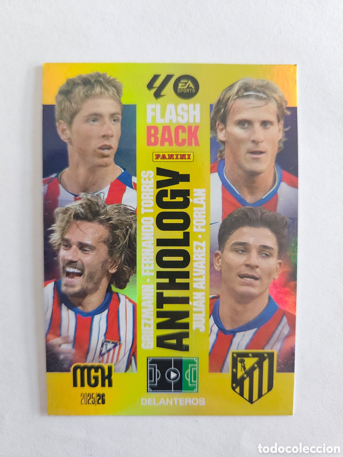 Cromos de f&uacute;tbol: 434 GRIEZMANN/TORRES/JULIAN ALVAREZ/FORLAN ATLETICO DE MADRID ANTHOLOGY ALBUM MEGACRACKS 2025 2026