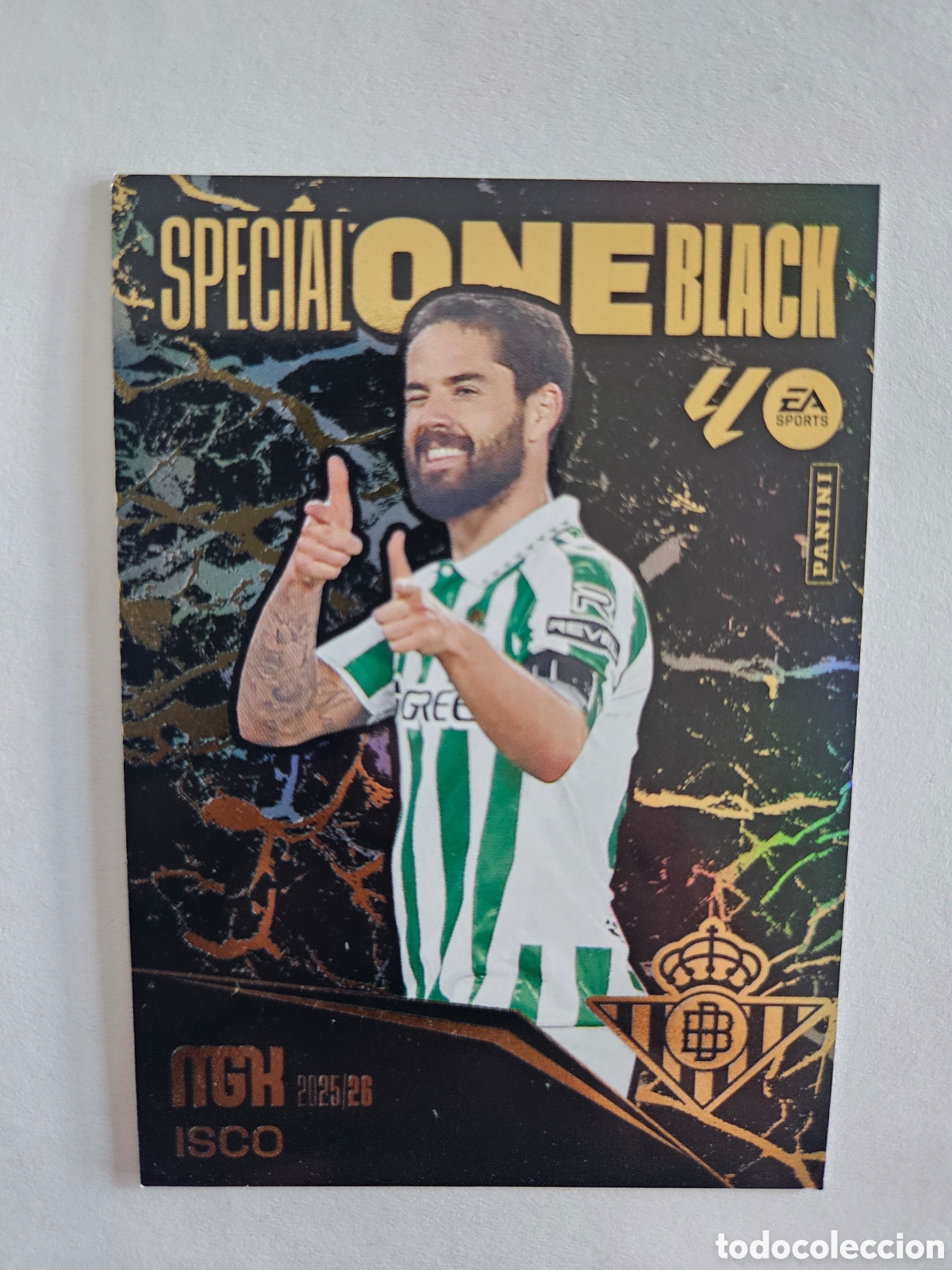 Cromos de f&uacute;tbol: ISCO BETIS SPECIAL ONE BLACK MEGACRACKS LIGA 2025/2026 25 26 PANINI