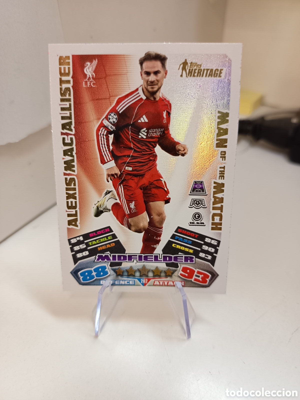 Football Stickers: 262 MAC ALLISTER MAN OF THE MAN HERITAGE MATCH ATTAX EXTRA 2025 2026