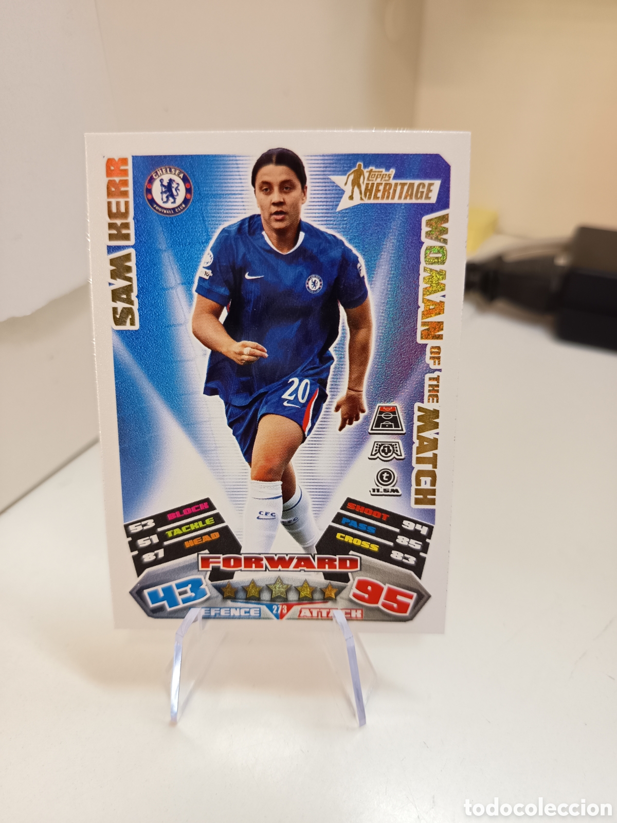 Cartes &agrave; collectionner de Football: 273 SAM KERR WOMAN OF THE MAN HERITAGE MATCH ATTAX EXTRA 2025 2026