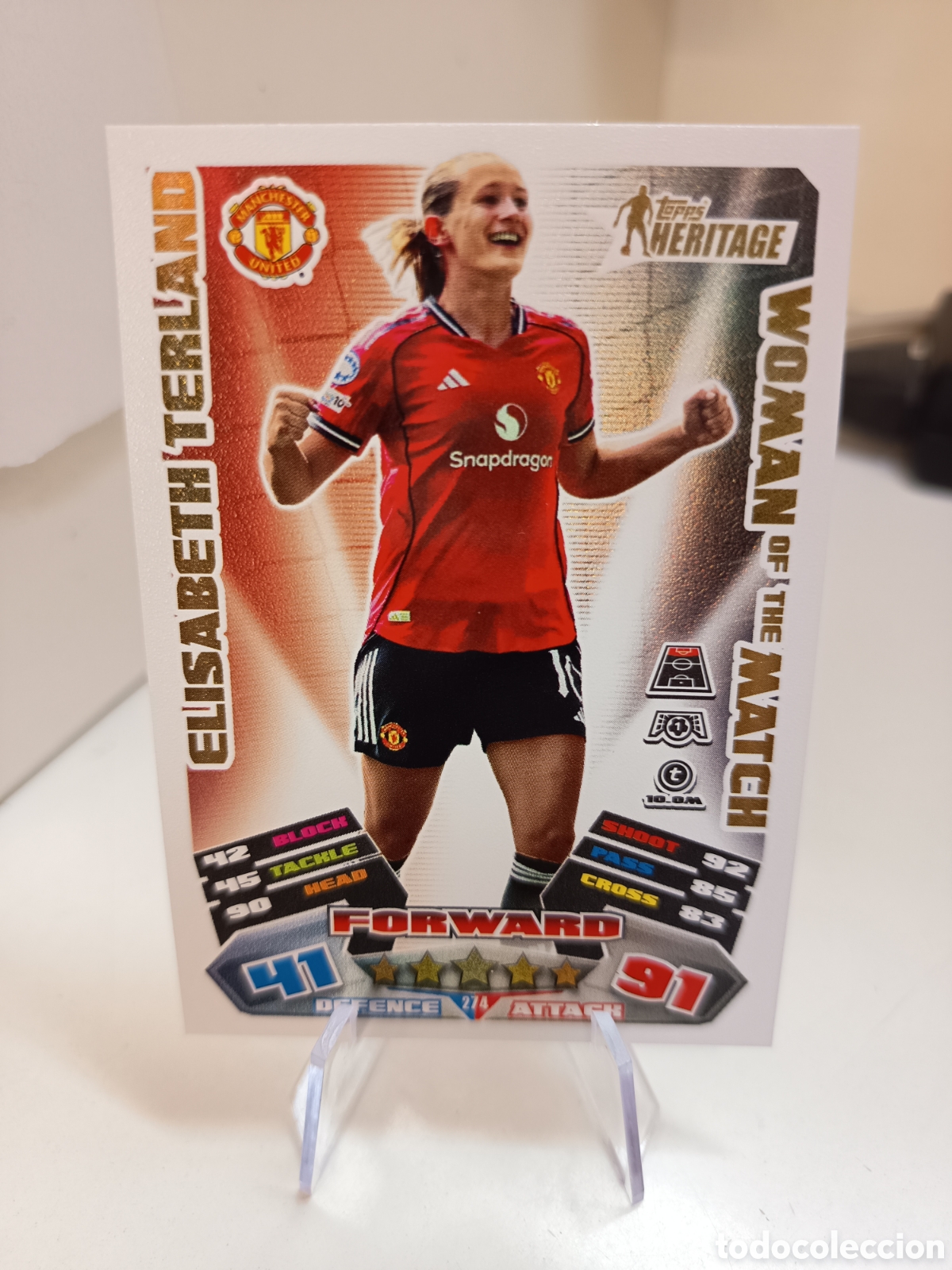 Cartes &agrave; collectionner de Football: 274 ELISABETH TERLAND WOMAN OF THE MAN HERITAGE MATCH ATTAX EXTRA 2025 2026