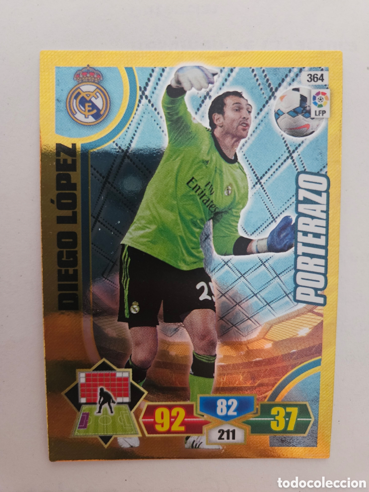 Cromos de f&uacute;tbol: DIEGO LOPEZ REAL MADRID PORTERAZO 364 PANINI ADRENALYN XL 2013 2014 13 14