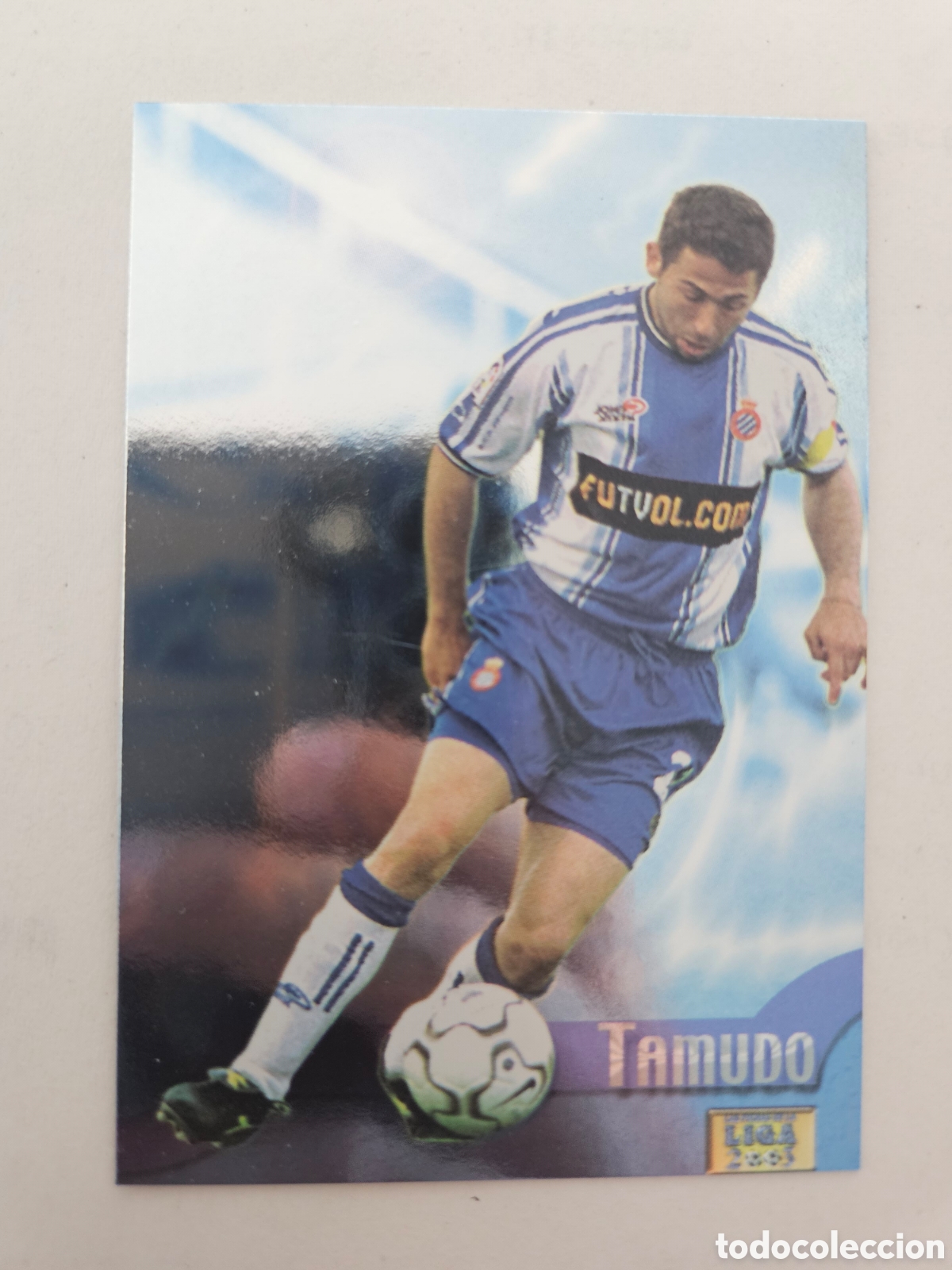 Football Stickers: R.C.D. Espanyol-Espa&ntilde;ol - N&ordm; 378 Tamudo El Mejor - Mundicromo Las Fichas de la Liga 2002-2003-02-03