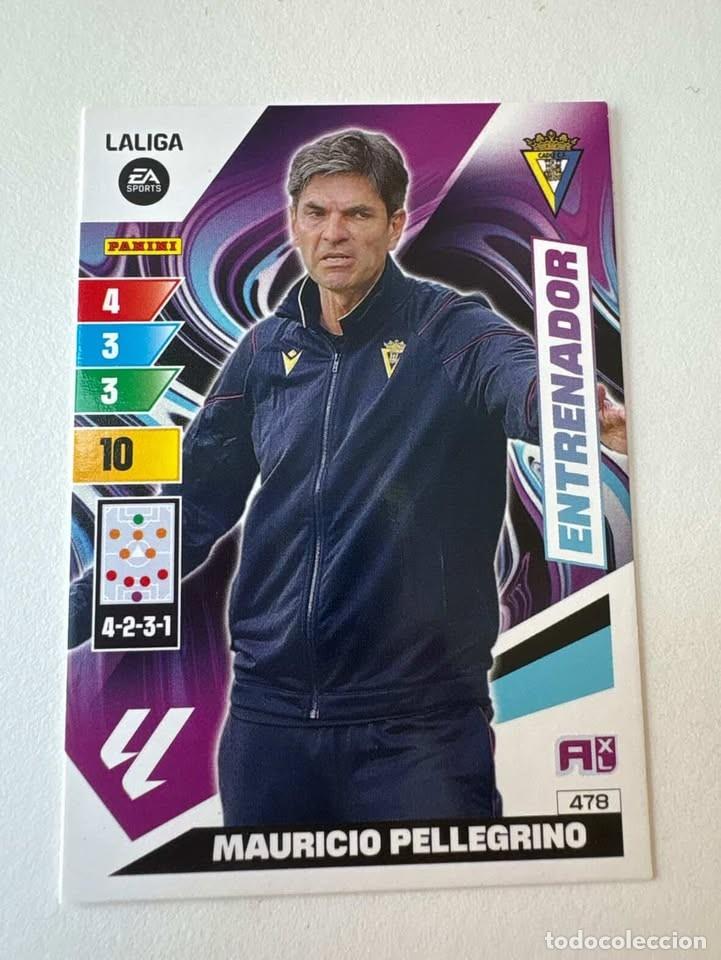 Cromos de f&uacute;tbol: Carta Mauricio Pellegrino Entrenador C&aacute;diz 478 Adrenalyn 2023-24